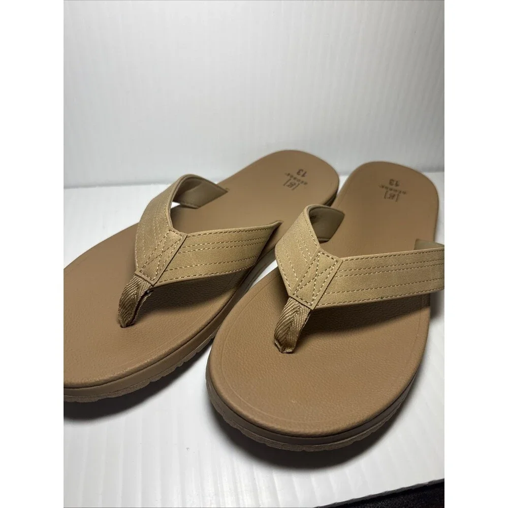 George Tan Flip Flops Men sz 13 NWOT never Worn